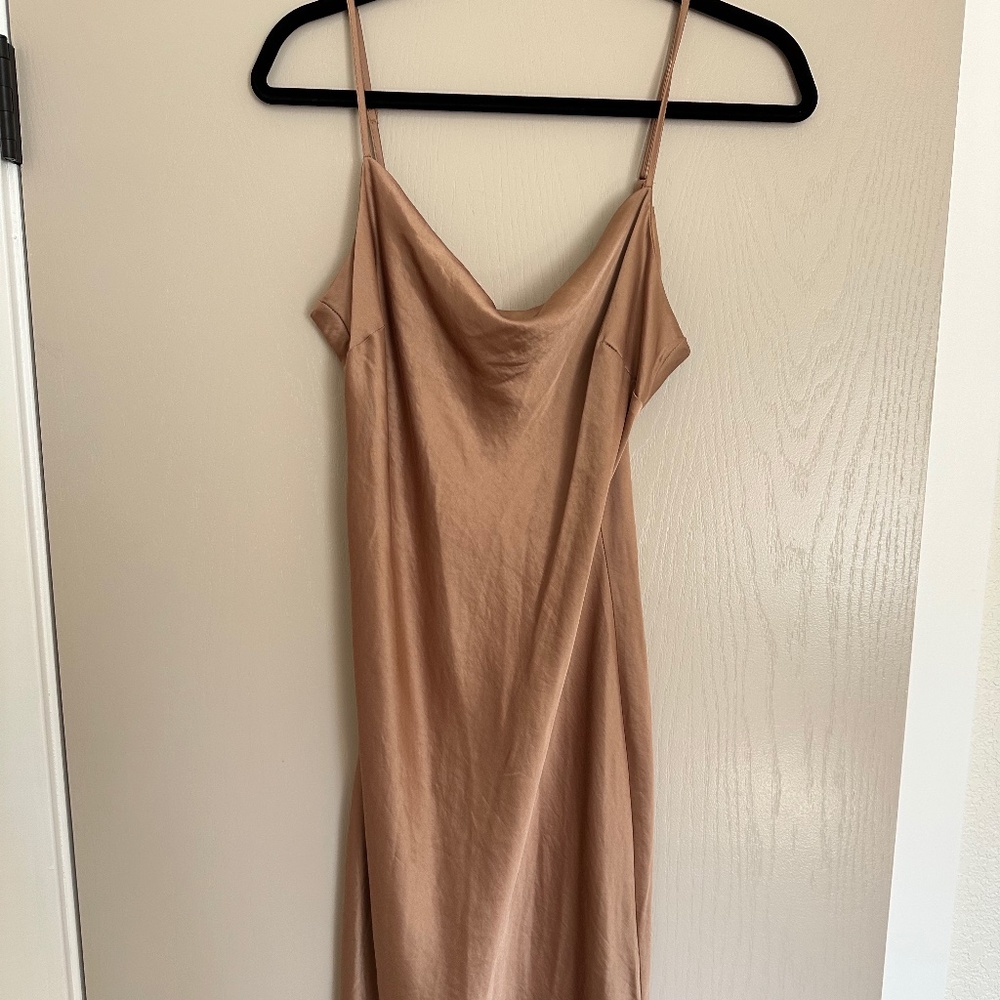 Gold Cowl Neck Slip Dress